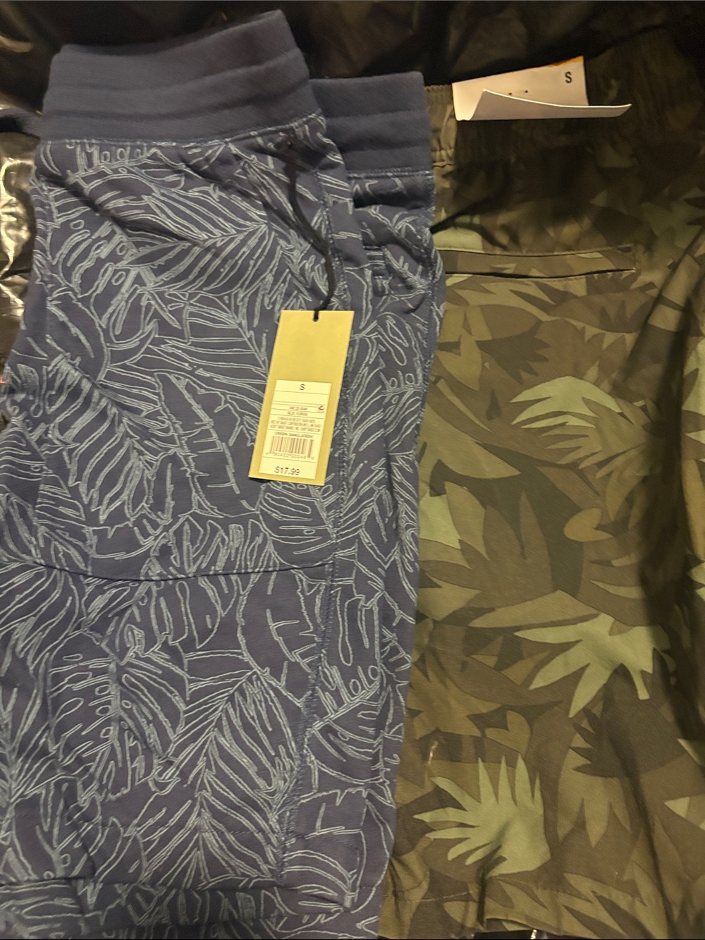 Goodfellow & Co Blue Leaf Print and Olive Green Camo swim Shorts